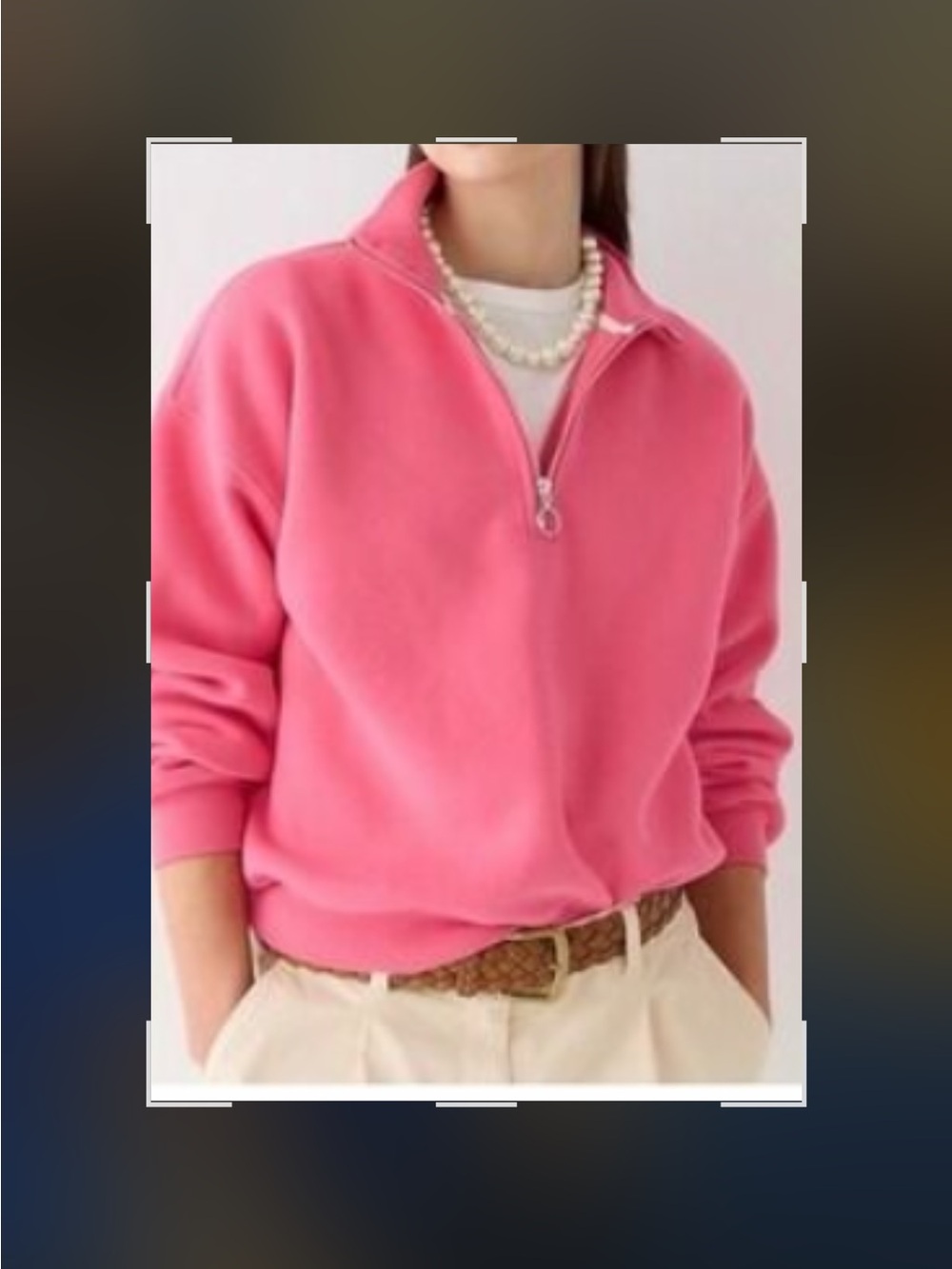 J. Crew Women’s Bright Pink Quarter-Zip Pullover